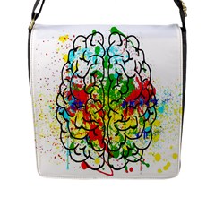 Brain Mind Psychology Idea Hearts Flap Closure Messenger Bag (l) by Amaryn4rt