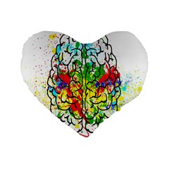 Brain Mind Psychology Idea Hearts Standard 16  Premium Flano Heart Shape Cushions by Amaryn4rt