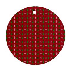 Snowflake Christmas Tree Pattern Ornament (round) by Amaryn4rt