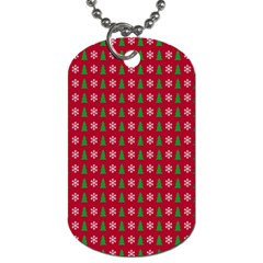 Snowflake Christmas Tree Pattern Dog Tag (one Side) by Amaryn4rt