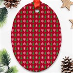 Snowflake Christmas Tree Pattern Oval Ornament (Two Sides) Back