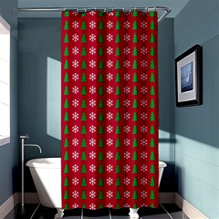 Snowflake Christmas Tree Pattern Shower Curtain 36  X 72  (stall)  by Amaryn4rt