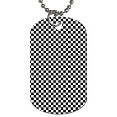 Black And White Checkerboard Background Board Checker Dog Tag (two Sides)