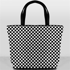 Black And White Checkerboard Background Board Checker Bucket Bag