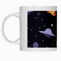 Cosmos Rockets Spaceships Ufos White Mugs