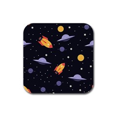 Cosmos Rockets Spaceships Ufos Rubber Square Coaster (4 Pack)  by Amaryn4rt