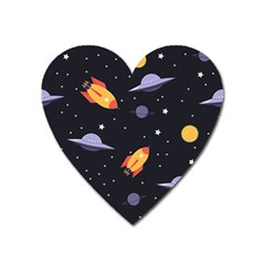 Cosmos Rockets Spaceships Ufos Heart Magnet