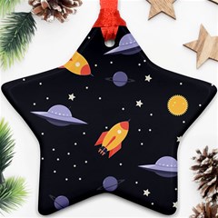 Cosmos Rockets Spaceships Ufos Star Ornament (two Sides)