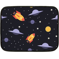 Cosmos Rockets Spaceships Ufos Double Sided Fleece Blanket (mini)  by Amaryn4rt