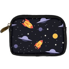 Cosmos Rockets Spaceships Ufos Digital Camera Leather Case by Amaryn4rt