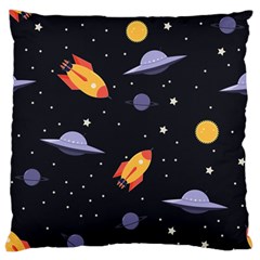 Cosmos Rockets Spaceships Ufos Standard Flano Cushion Case (one Side) by Amaryn4rt