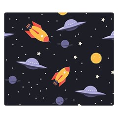 Cosmos Rockets Spaceships Ufos Double Sided Flano Blanket (small)  by Amaryn4rt