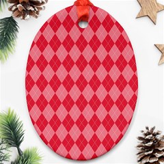 Red Diamonds Ornament (oval) by ArtsyWishy