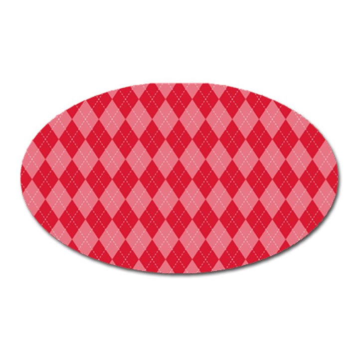 Red Diamonds Oval Magnet