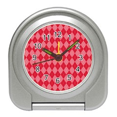 Red Diamonds Travel Alarm Clock by ArtsyWishy