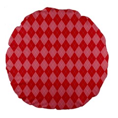 Red Diamonds Large 18  Premium Flano Round Cushions by ArtsyWishy