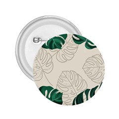 Green Monstera Leaf Illustrations 2 25  Buttons by HermanTelo