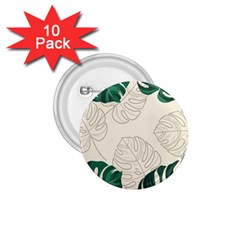 Green Monstera Leaf Illustrations 1 75  Buttons (10 Pack) by HermanTelo