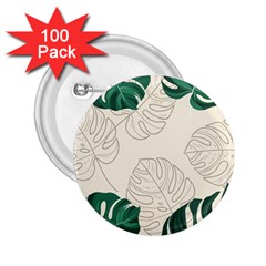 Green Monstera Leaf Illustrations 2 25  Buttons (100 Pack)  by HermanTelo