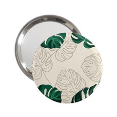 Green Monstera Leaf Illustrations 2 25  Handbag Mirrors by HermanTelo