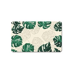 Green Monstera Leaf Illustrations Magnet (name Card) by HermanTelo