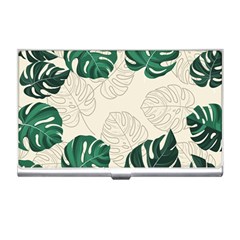 Green Monstera Leaf Illustrations Business Card Holder