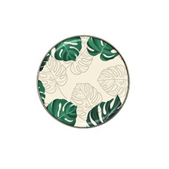 Green Monstera Leaf Illustrations Hat Clip Ball Marker (4 Pack)