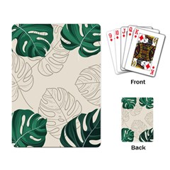 Green Monstera Leaf Illustrations Playing Cards Single Design (rectangle)