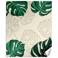 Green Monstera Leaf Illustrations Canvas 16  X 20  by HermanTelo