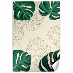 Green Monstera Leaf Illustrations Canvas 24  X 36  by HermanTelo