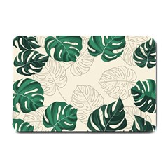 Green Monstera Leaf Illustrations Small Doormat 