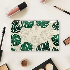 Green Monstera Leaf Illustrations Cosmetic Bag (medium)