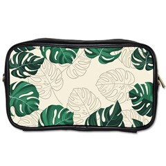 Green Monstera Leaf Illustrations Toiletries Bag (one Side)