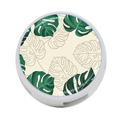 Green Monstera Leaf Illustrations 4-port Usb Hub (one Side)