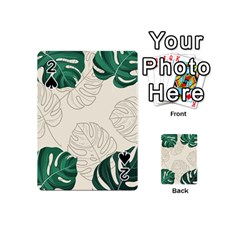 Green Monstera Leaf Illustrations Playing Cards 54 Designs (mini)