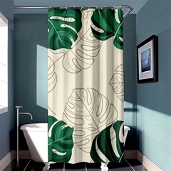 Green Monstera Leaf Illustrations Shower Curtain 36  X 72  (stall) 