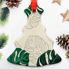 Green Monstera Leaf Illustrations Ornament (christmas Tree) 