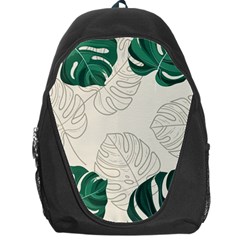 Green Monstera Leaf Illustrations Backpack Bag