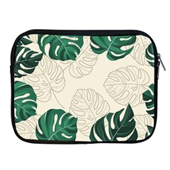 Green Monstera Leaf Illustrations Apple Ipad 2/3/4 Zipper Cases