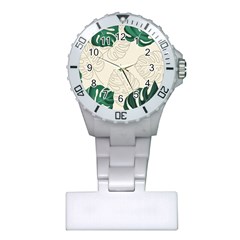 Green Monstera Leaf Illustrations Plastic Nurses Watch by HermanTelo