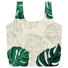 Green Monstera Leaf Illustrations Full Print Recycle Bag (xl) by HermanTelo