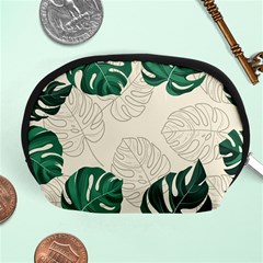 Green Monstera Leaf Illustrations Accessory Pouch (medium) by HermanTelo