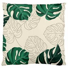 Green Monstera Leaf Illustrations Standard Flano Cushion Case (two Sides) by HermanTelo