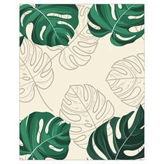 Green Monstera Leaf Illustrations Drawstring Bag (small) by HermanTelo