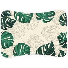 Green Monstera Leaf Illustrations Velour Seat Head Rest Cushion