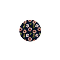 Flower White Grey Pattern Floral 1  Mini Buttons