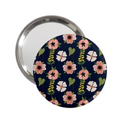 Flower White Grey Pattern Floral 2 25  Handbag Mirrors