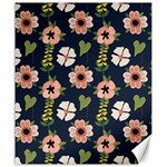 Flower White Grey Pattern Floral Canvas 20  x 24  19.57 x23.15  Canvas - 1