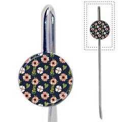 Flower White Grey Pattern Floral Book Mark