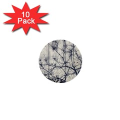 Black And White Botanical Motif Artwork 2 1  Mini Buttons (10 Pack)  by dflcprintsclothing